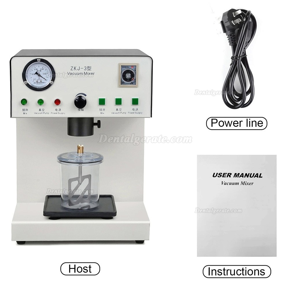 Dentallabor Vakuummischer Mischmaschine ZJK-3 mit eingebauter Vakuumpumpe, stufenlos einstellbare Mischmaschine